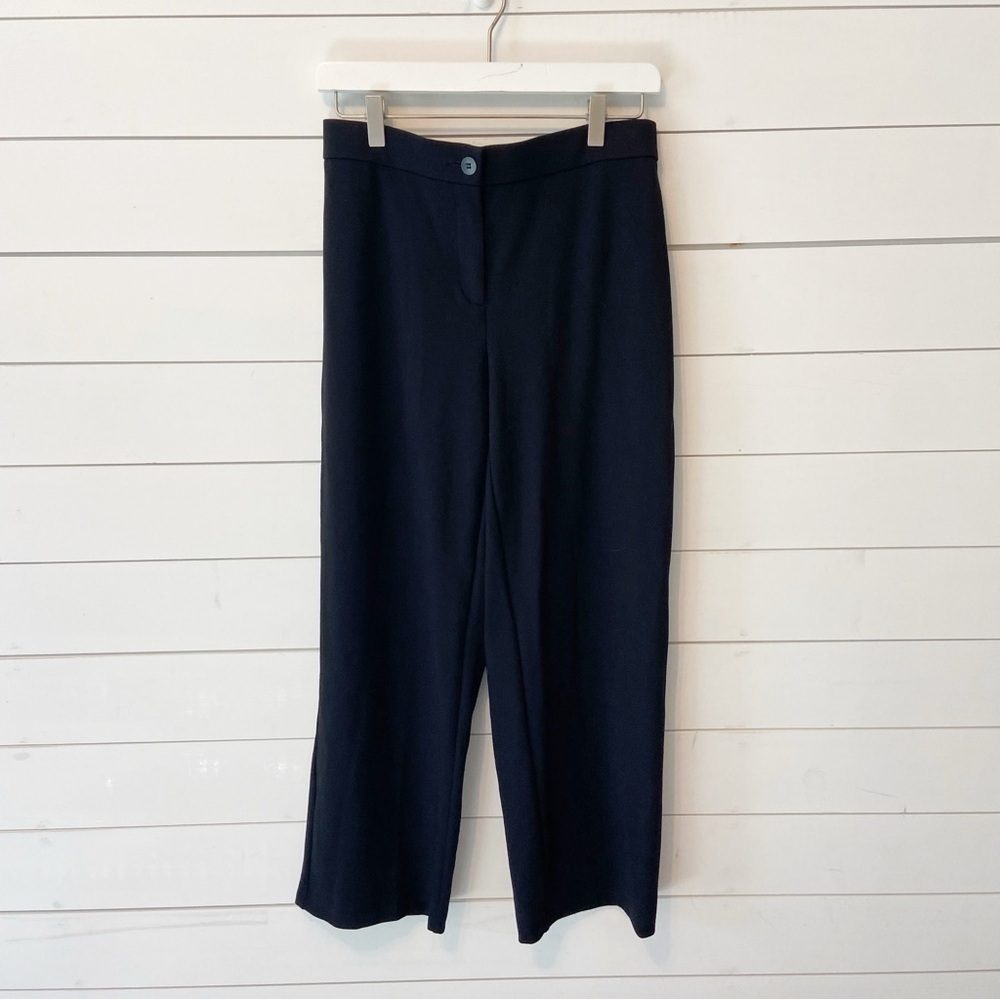 Eileen Fisher | Women’s Pull on Wide Leg Black Stretch Trousers Size MP